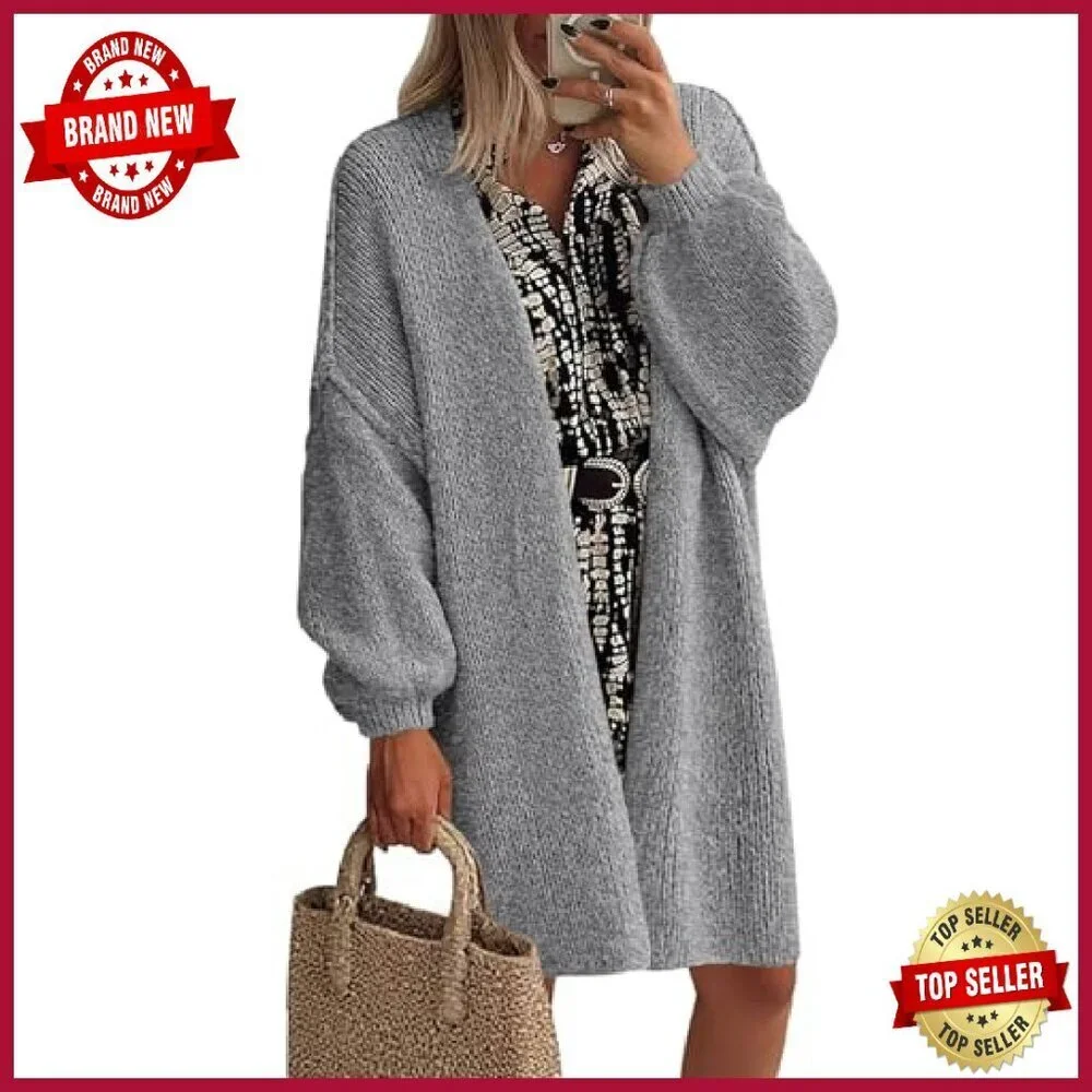 Oversized Long Cardigan Sweater Knit Open Front Winter Jacket_6